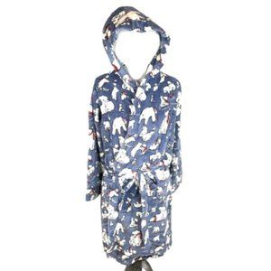 Vera Bradley Fleece Robe Beary Merry Cool Blue